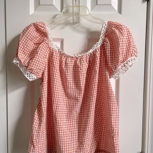 GINGHAM CROCHET TRIM TOP BY MAX STUDIO❤️❤️